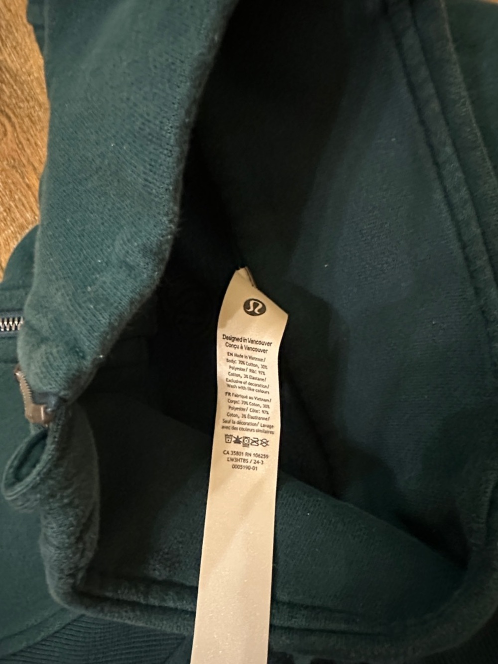 Lululemon Forest Green Zip Pullover thick sweatshirt size M/L mock neck women’s - Picture 7 of 7
